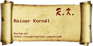 Reiser Kornél névjegykártya