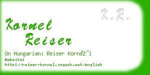 kornel reiser business card